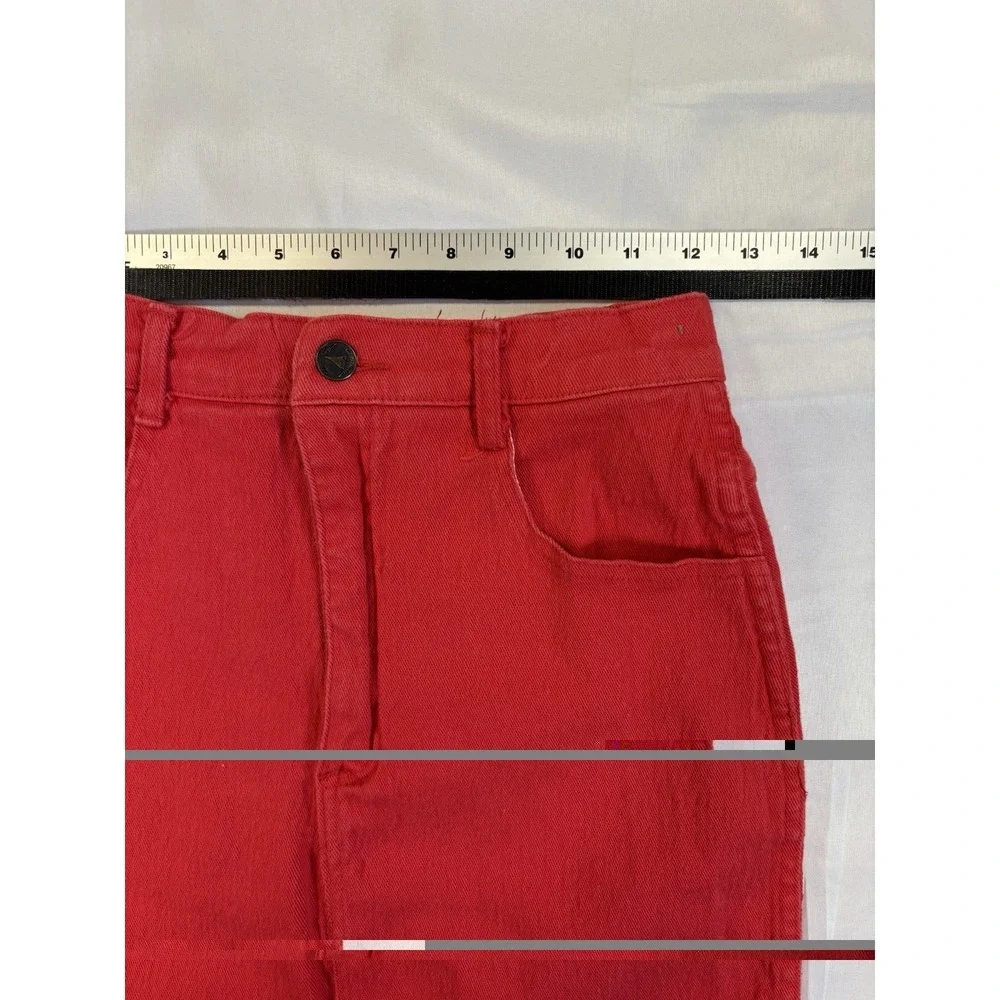 Vintage 80s/90s Jean St. Tropez Women's 11 Red Denim Skirt Y2K Indie Sleaze USA